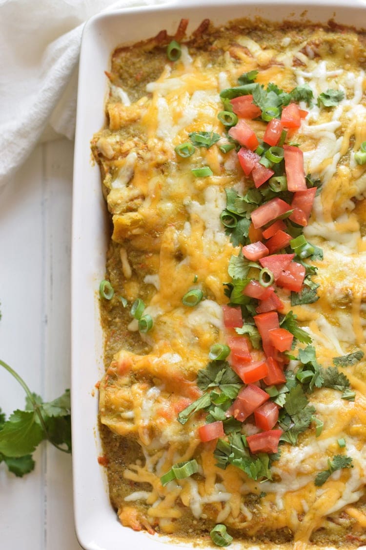 Salsa Verde Chicken Enchiladas - Isabel Eats