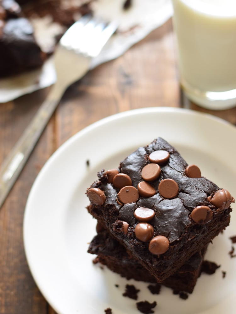 Black bean brownies cut into squares