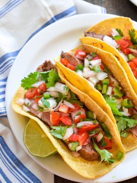 Marinated Flank Steak Tacos with Pico de Gallo - Isabel Eats