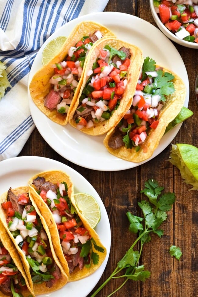 Marinated Flank Steak Tacos with Pico de Gallo Isabel Eats