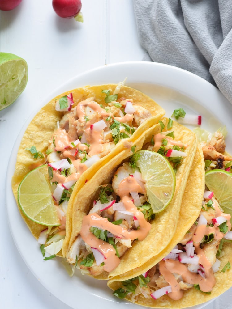 Fish Tacos with Chipotle Lime Crema