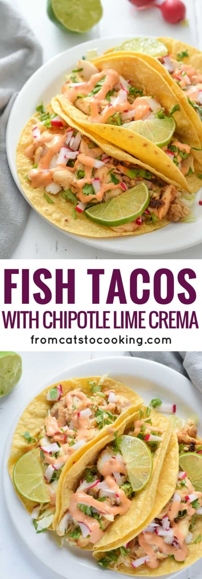 Fish Tacos with Chipotle Lime Crema