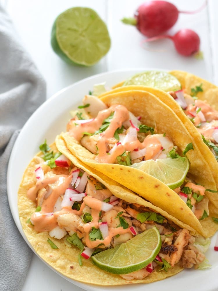 Fish Tacos with Chipotle Lime Crema