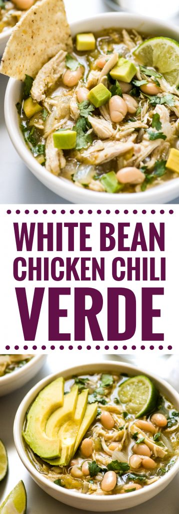 White Bean Chicken Chili Verde Soup - Isabel Eats