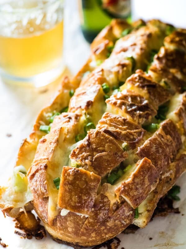 Cheesy, spicy and fun to eat, this Jalapeno Popper Pull Apart Bread is the perfect game day appetizer that's easy to make and ready in 35 minutes!