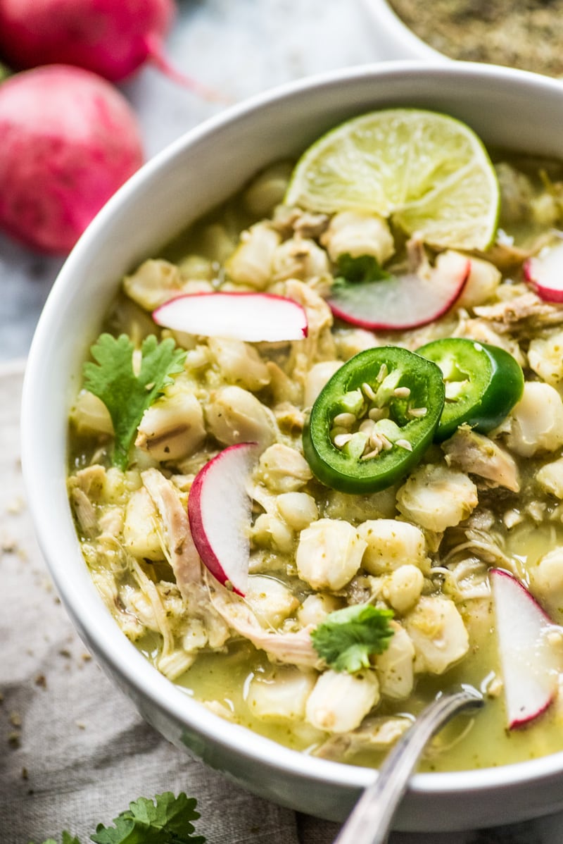 Chicken Pozole Verde - Isabel Eats (Easy Mexican Recipes)