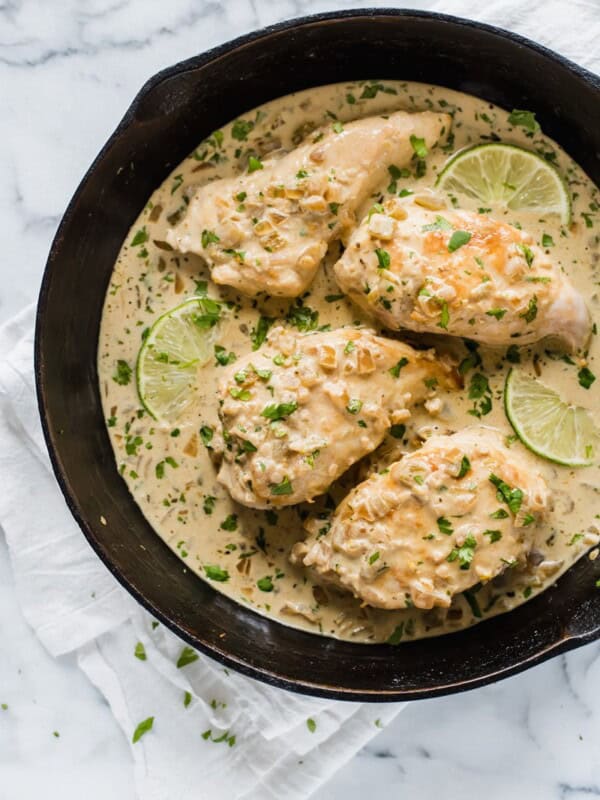 This Cilantro Lime Chicken is a creamy low carb and gluten free dish perfect for any night of the week!