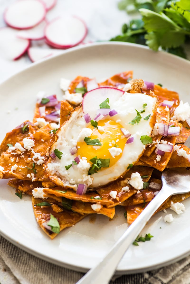 Easy Red Chilaquiles - Isabel Eats
