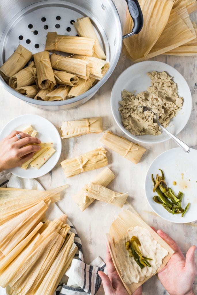 Green Chile And Cheese Vegetarian Tamales - Isabel Eats