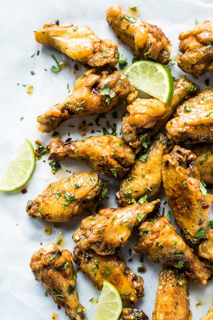 Baked Chicken Wings Recipe with Honey Lime Sauce - Isabel Eats