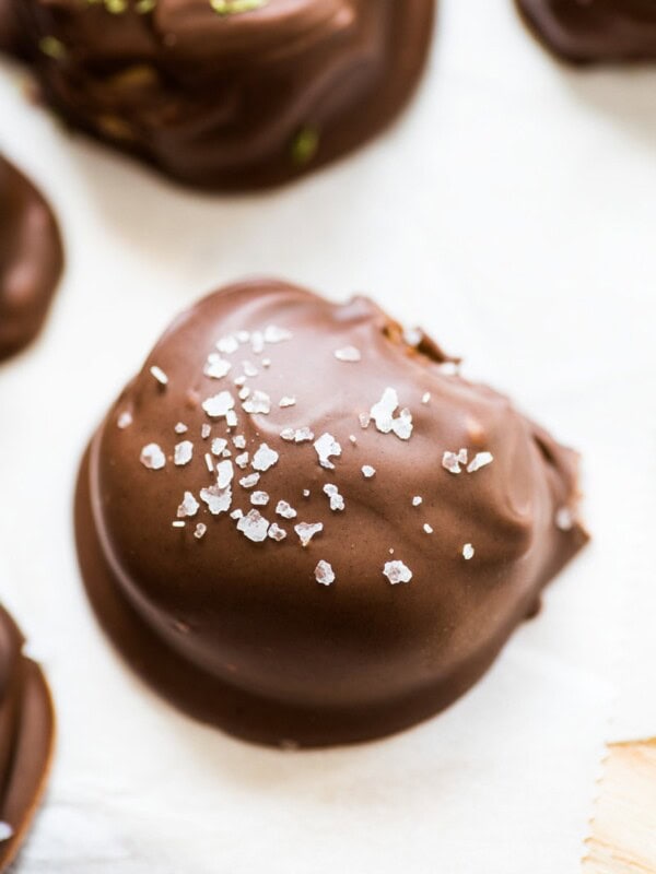 These chocolate covered almond butter balls are made with only 3 ingredients and are the perfect healthy dessert! All you need is almond butter, coconut flour and chocolate chips! (gluten free, paleo, vegetarian, vegan)