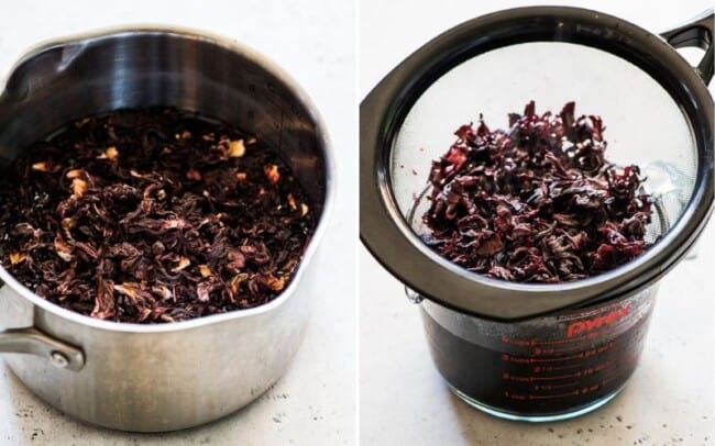 Agua de Jamaica - Hibiscus Tea {Only 3 Ingredients!} - Isabel Eats