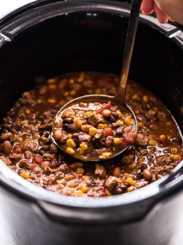 Slow Cooker Taco Soup in a crock pot