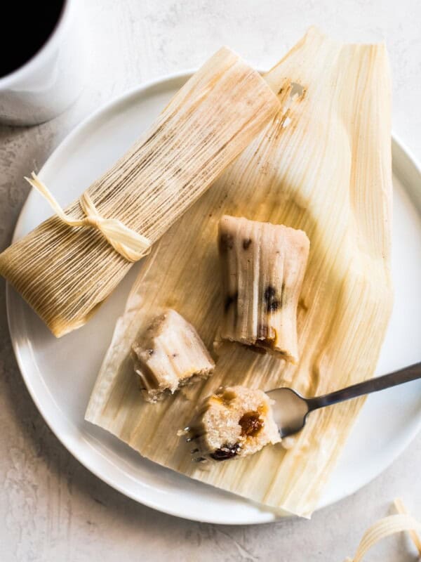 Sweet tamales filled with raisins