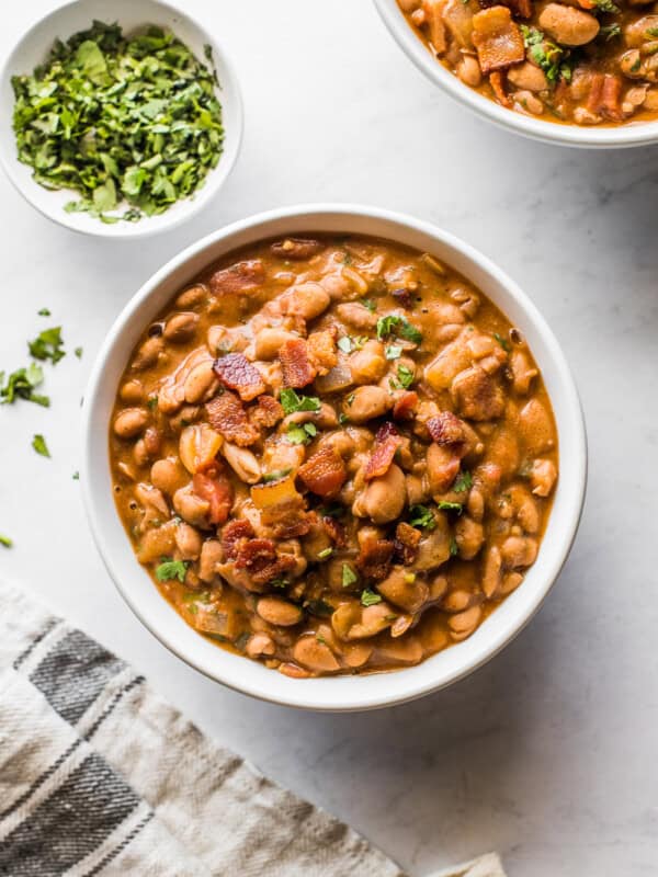 A bowl of borracho beans