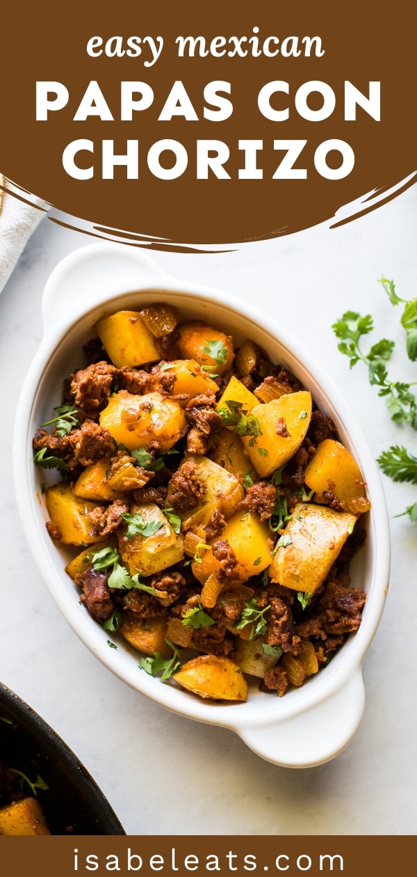 Papas con Chorizo (Potatoes with Chorizo) - Isabel Eats