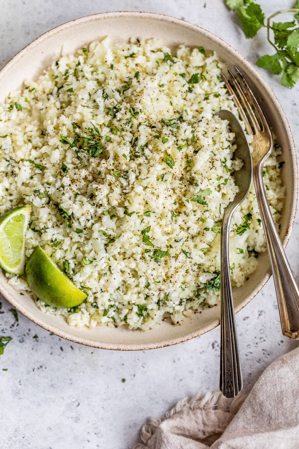 Cilantro Lime Cauliflower Rice - Isabel Eats