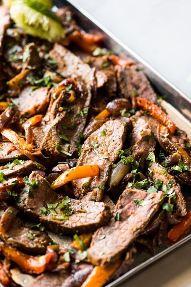 Sheet Pan Steak Fajitas - Isabel Eats