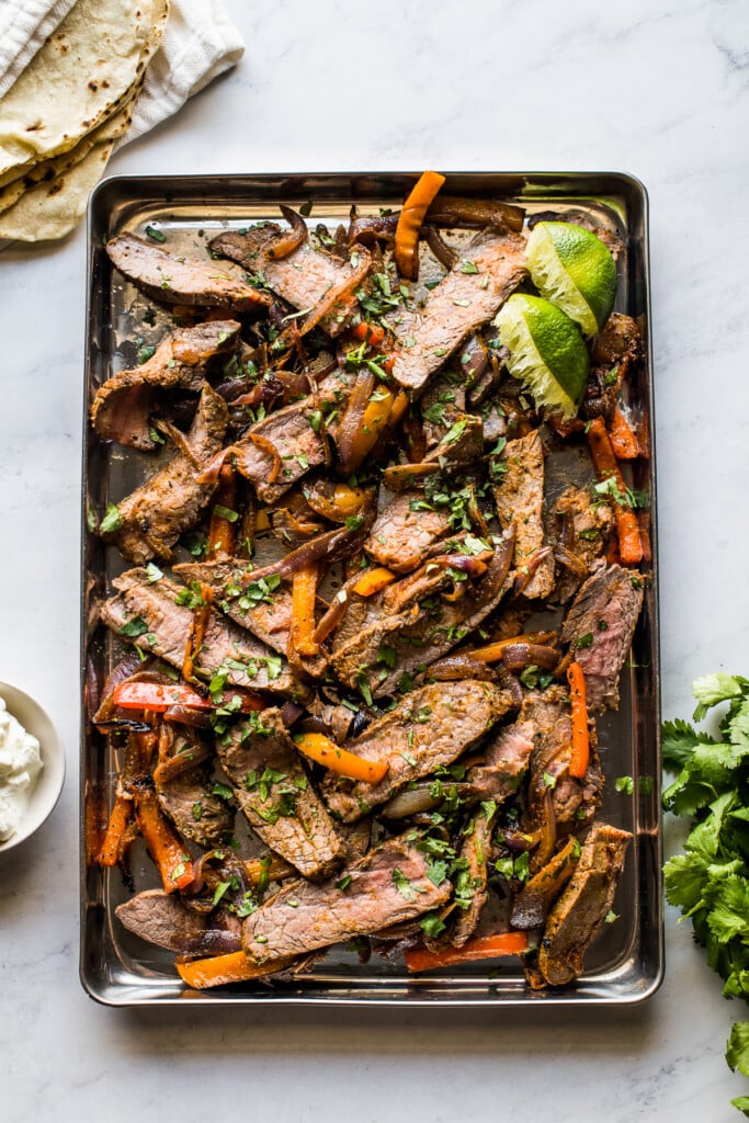 Sheet Pan Steak Fajitas - Isabel Eats