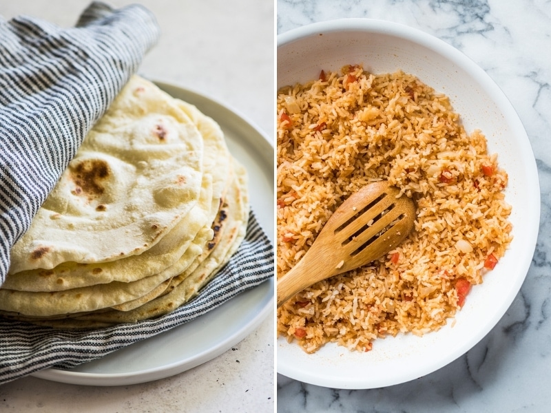 Flour tortillas and Mexican Rice recipes for Cinco de Mayo.