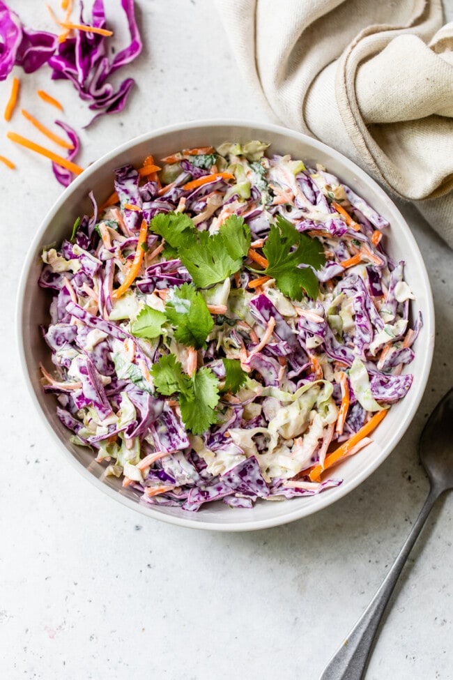 Creamy Fish Taco Slaw - Isabel Eats