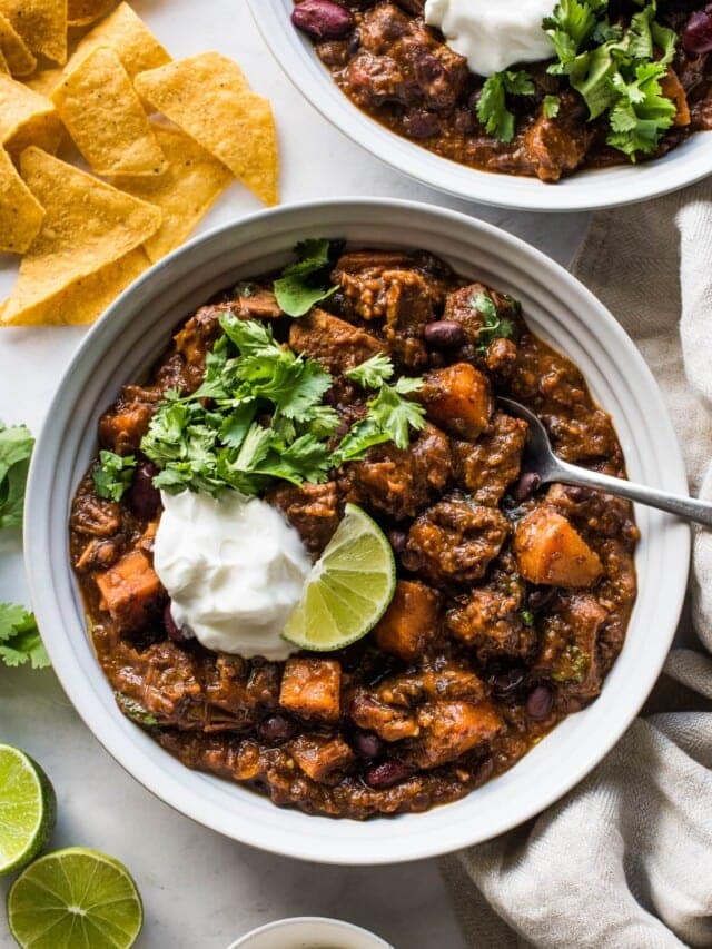 Chipotle Sweet Potato Pork Chili