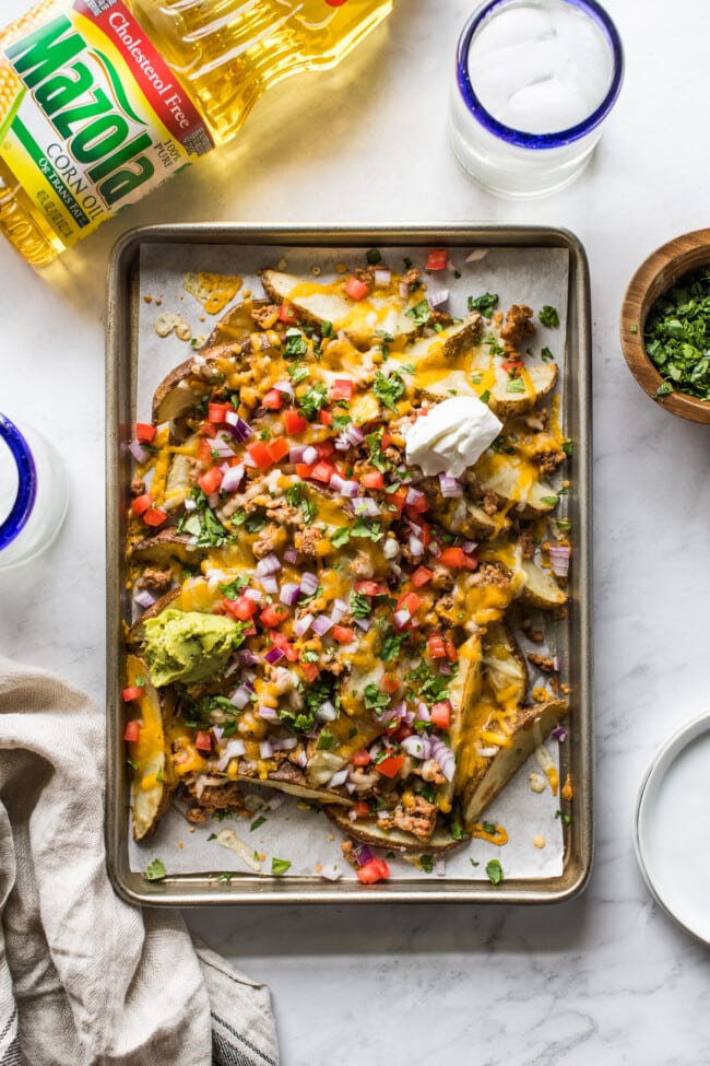 Nacho Baked Potato Wedges - Isabel Eats