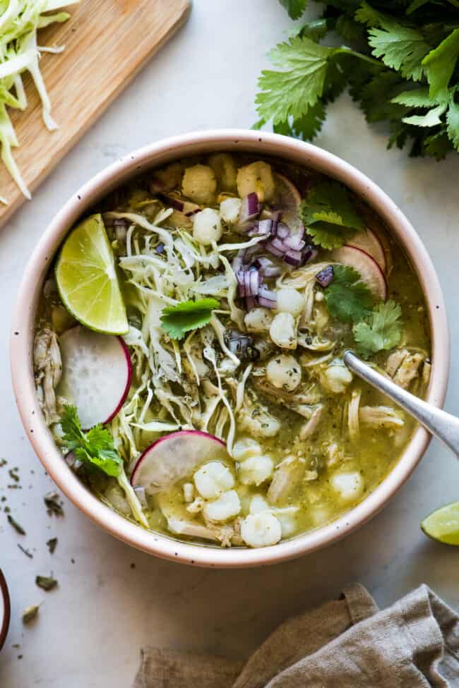 Chicken Pozole Verde - Isabel Eats