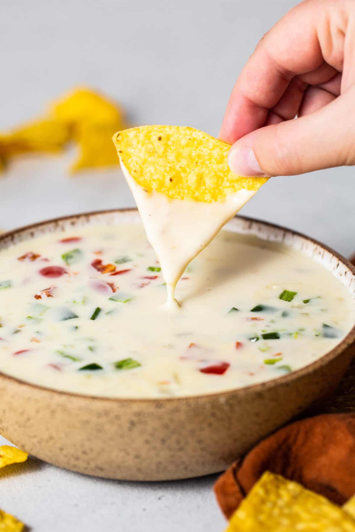 chips and white queso