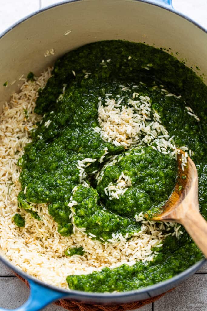 Arroz Verde (Green Rice) - Isabel Eats