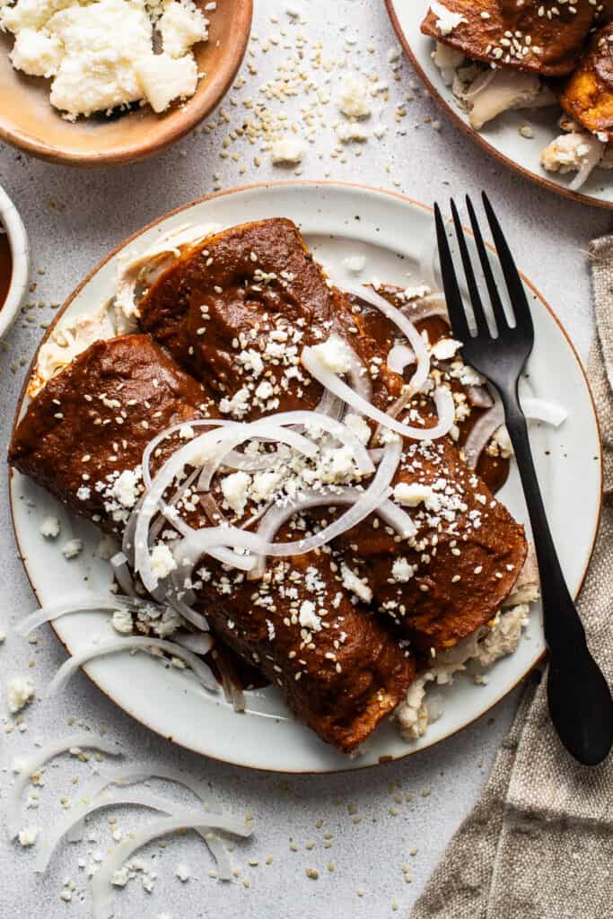 Enmoladas (Chicken Mole Enchiladas)