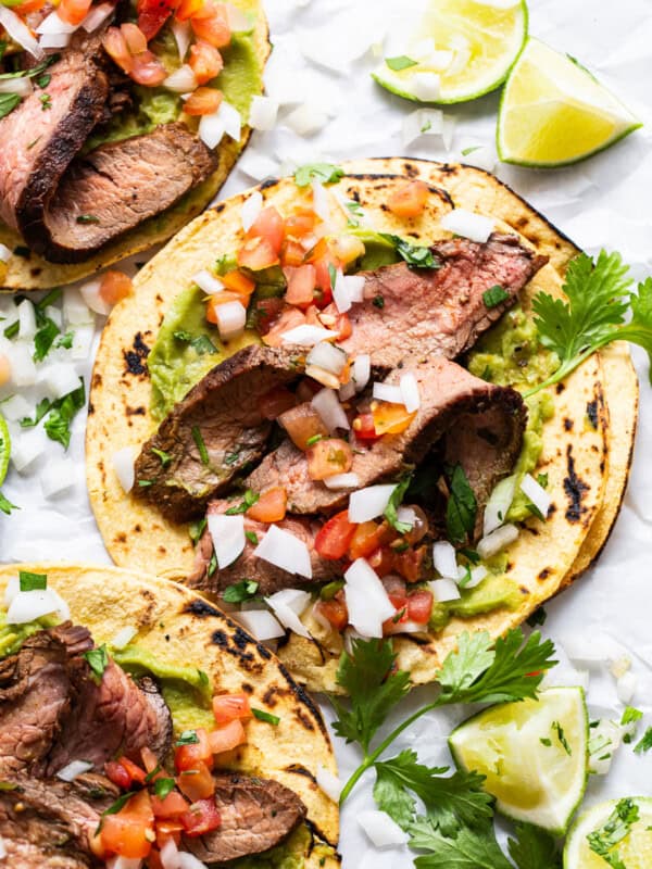 Flank steak tacos