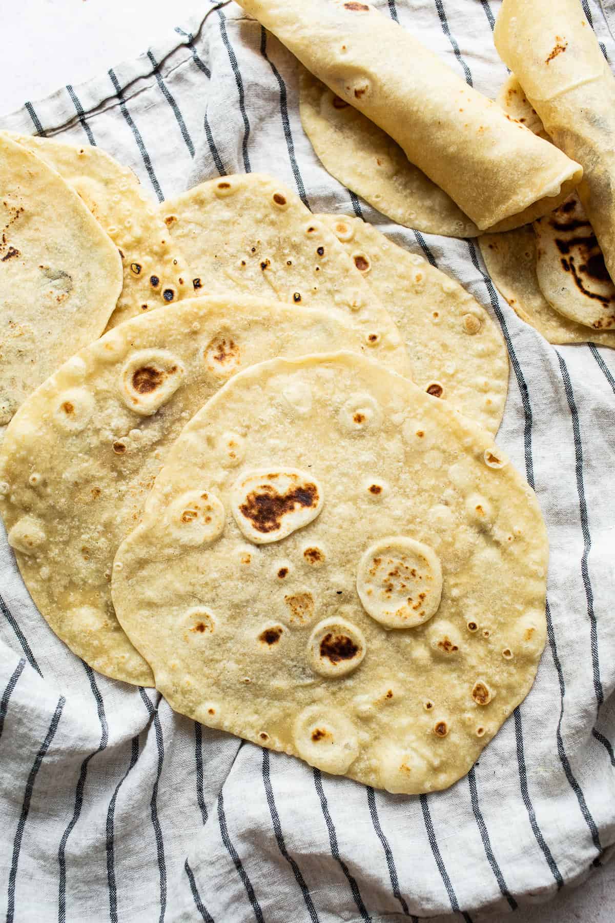 Flour tortillas cooked and ready to eat