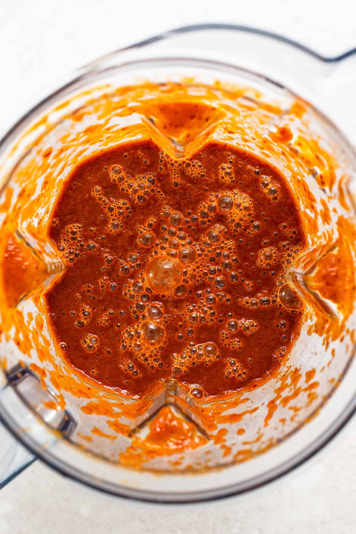 Blend all the toasted chile sauce ingredients until smooth 