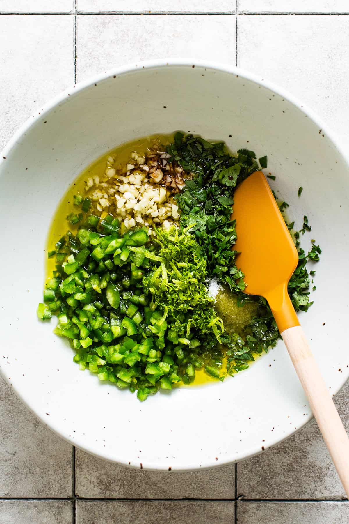 Add all marinade ingredients into a mixing bowl.