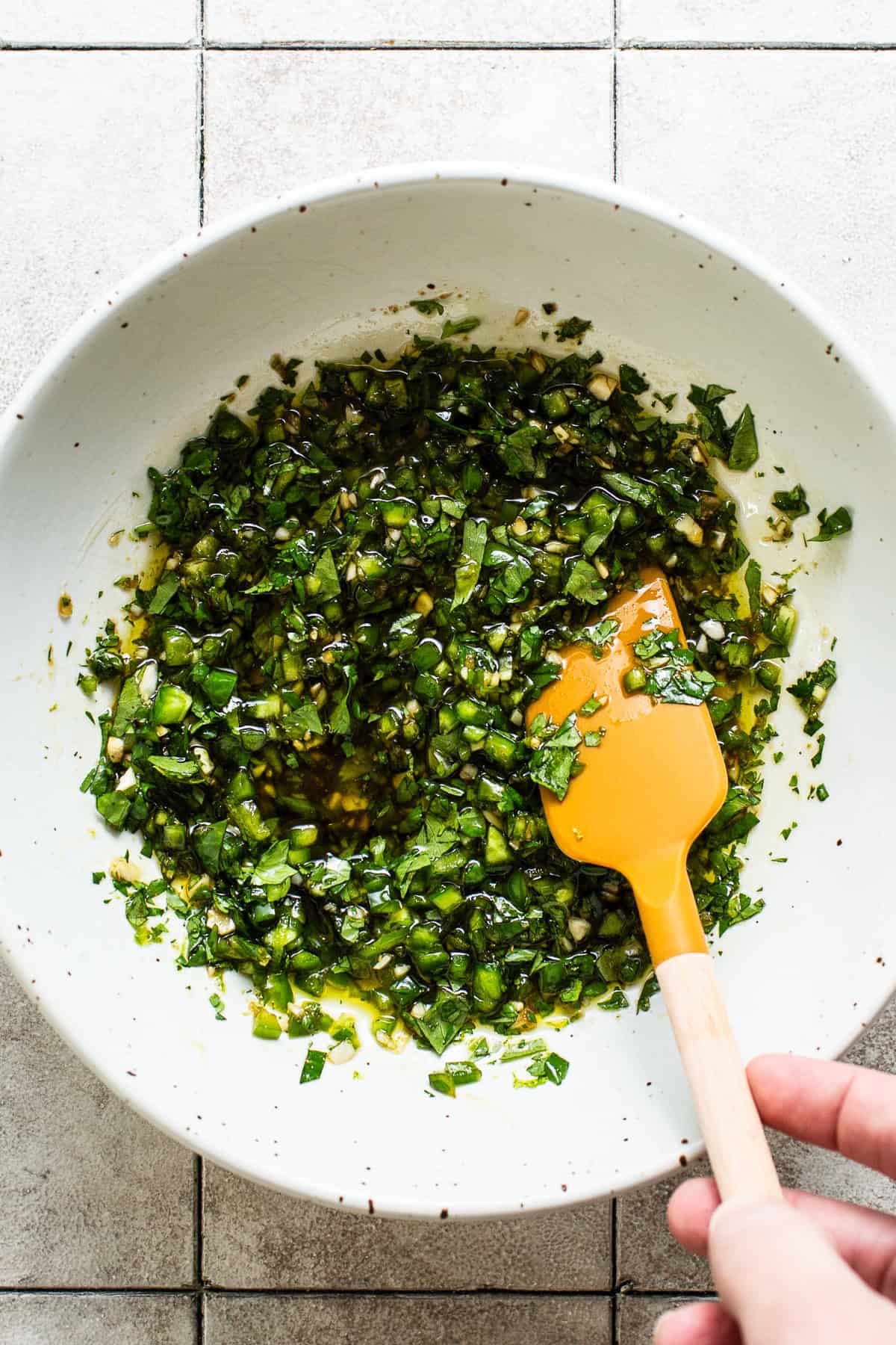 Marinade all mixed together in a bowl.