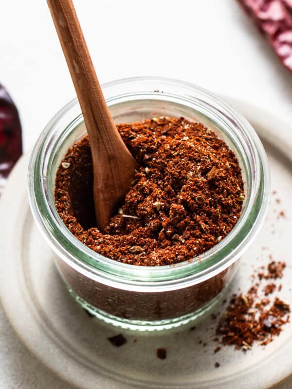 Homemade chili powder from scratch in a jar ready to be used in recipes.