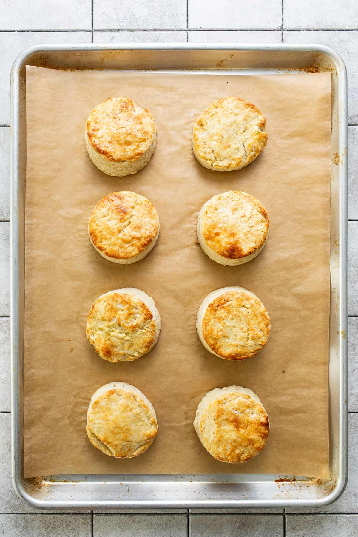 Lightly golden brown masa harina biscuits ready to eat.