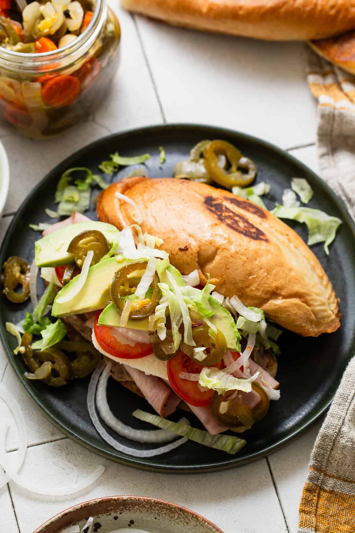 Serve the built torta on a plate and enjoy.